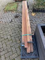 Hardhout palen fijn bezaagd 6x6 cm en 7x7 cm in div lengtes, Ophalen of Verzenden, 50 mm of meer, Balk, Minder dan 200 cm