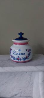 Vintage Cacao Pot met Deksel van Zenith Gouda, Gebruikt, Porselein of Keramiek, Schaal, Rond
