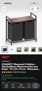 Wasmand met 2 vakken - Like Nieuw!, Ophalen of Verzenden, Nieuw, Zwart, Overige typen