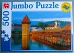Jumbo puzzel Luzern Kapelbrug Zwitserland 500 stukjes, Hobby en Vrije tijd, Denksport en Puzzels, Ophalen, 500 t/m 1500 stukjes