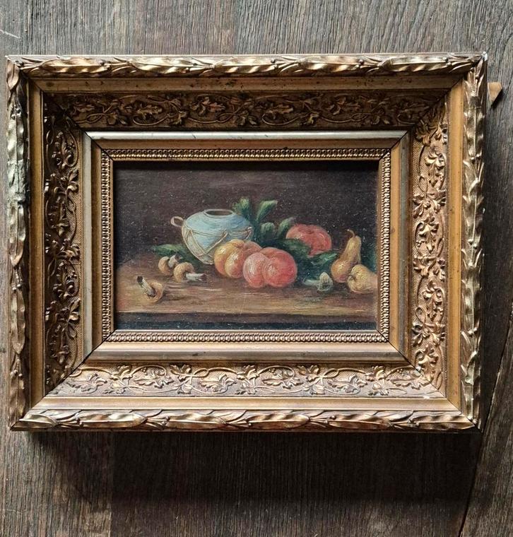 Olieverf Stilleven met Fruit, Antiek en Kunst, Kunst | Schilderijen | Klassiek, Ophalen of Verzenden
