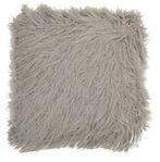Sierkussens Dubbelzijdig Langharig Mongolian Bont, Ophalen of Verzenden, Nieuw, Grijs, Vierkant
