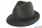Vintage Gleufhoed Schneider Taunus grijs fluweel 56,5, Ophalen of Verzenden, Hoed, Schneider Taunus, 57 cm (M, 7⅛ inch) of minder