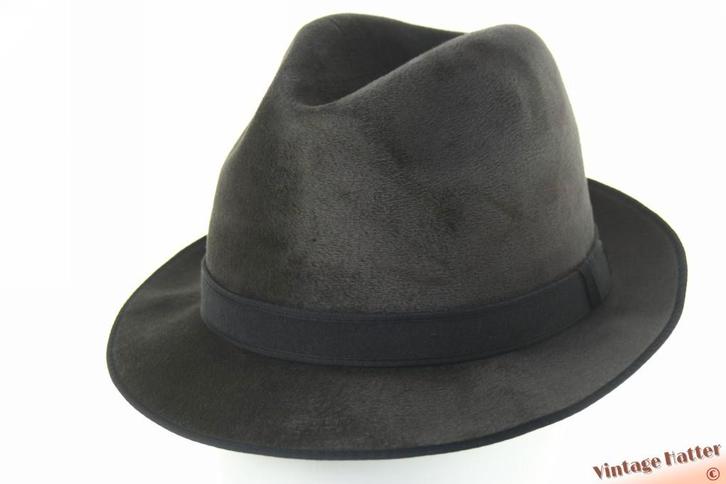 Vintage Gleufhoed Schneider Taunus grijs fluweel 56,5, Kleding | Heren, Hoeden en Petten, Zo goed als nieuw, Hoed, 57 cm (M, 7⅛ inch) of minder