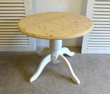Prachtige witte landelijke ronde eettafel 94 cm beschikbaar voor biedingen