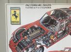 Zeldzame 1962 Ferrari 250 GTO Poster 3 liter V12 cilinder, Auto's, Ophalen of Verzenden, Zo goed als nieuw