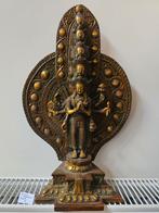 Brons tibitaans beeld Chenrezig / Avalokiteshvara, Huis en Inrichting, Woonaccessoires | Boeddhabeelden, Ophalen, Zo goed als nieuw
