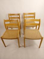 Set van 4 Niels Otto Møller stoelen, deens design, Ophalen, Zo goed als nieuw, Bruin, Hout