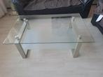 Mooie glazen tafel, Ophalen, 50 tot 75 cm, Zo goed als nieuw, Rechthoekig