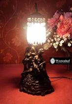 Kristallen tafellamp / schemerlamp met beeld antiek barok, Ophalen of Verzenden, Gebruikt, Metaal, Minder dan 50 cm