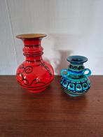 Set van 2 Retro Vaasjes flora Holland, Gebruikt, Overige kleuren, Aardewerk of Porselein, Ophalen of Verzenden