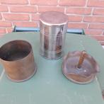 Theebus asbak sigarettenhouder brons koper, Ophalen