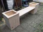 Steigerhouten Tuinbank met plantenbakken Tuin Terras Veranda, Ophalen of Verzenden, Nieuw, Hout