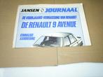 Jansen Renault o.a. 9 Avenue / 4 / 5 / 25 / 18 / 11 / 14, Boeken, Auto's | Folders en Tijdschriften, Zo goed als nieuw, Verzenden