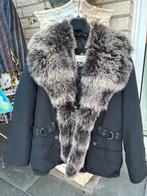 Luxe damesjas met echte Blue Fox bontkraag – maat 40/maat L, Verzenden, Zwart, Maat 42/44 (L), BRAX