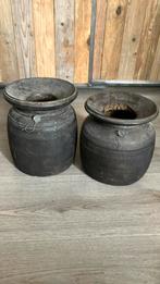 2 houten hoffz potten, Huis en Inrichting, Ophalen of Verzenden, Zo goed als nieuw