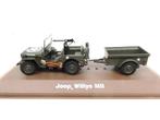 Modelauto Leger Jeep Willys MB met aanhanger 1:43 Verzamelen, Ophalen of Verzenden, Gebruikt, Auto, Overige merken