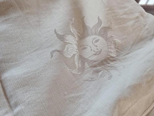 Gordijnen met Zonnetjes, Huis en Inrichting, Stoffering | Gordijnen en Lamellen, Gebruikt, 200 cm of meer, Wit, Crème, Beige, Ophalen of Verzenden