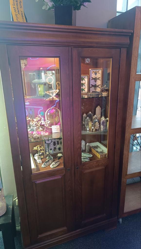 Glazen vitrinekast 95x41x192 cm, Huis en Inrichting, Kasten | Buffetkasten, Zo goed als nieuw, Minder dan 100 cm, 25 tot 50 cm