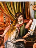 Piano Les (Jeunes Filles au Piano) Renoir - Handgeschilderd, Ophalen of Verzenden