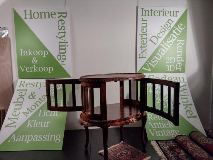 Prachtig Antiek ovaal theetafel, Huis en Inrichting, Tafels | Eettafels, Gebruikt, 50 tot 100 cm, 50 tot 100 cm, Ovaal, Kersenhout