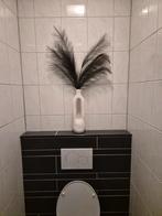 Vaasje met zwarte pampus pluimen, Huis en Inrichting, Overige materialen, Zwart, Ophalen of Verzenden, Zo goed als nieuw