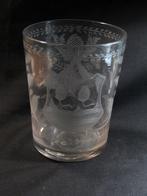 Druivenspoeler, gegraveerd glas, Zeeuws wapen, 1750. 863, Antiek en Kunst, Antiek | Glas en Kristal, Ophalen of Verzenden