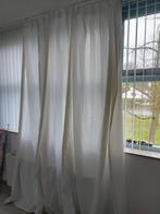 Crème Witte Geweven Gordijnen / Vitrage. 6,6m Gebruikt., Huis en Inrichting, Stoffering | Gordijnen en Lamellen, Ophalen, Gebruikt