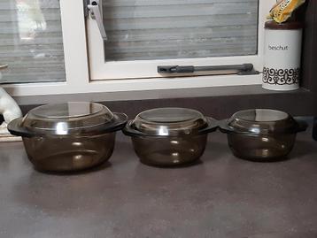 Arcopal France rookglas set oven schalen / ovenschaal beschikbaar voor biedingen
