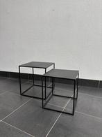 Bijzettafels - 2 stuks - vierkant - metaal - zwart - set, Ophalen, Minder dan 45 cm, Minder dan 55 cm, Gebruikt