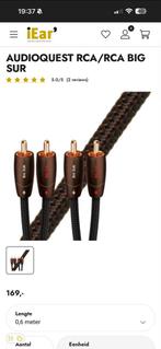 Audioquest Big Sur RCA kabel 0,6m - Smetteloos! Met doos., Audio, Tv en Foto, Audiokabels en Televisiekabels, Ophalen of Verzenden