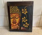Mooie teakhouten Buddha drie luik, Antiek en Kunst, Kunst | Niet-Westerse kunst, Ophalen of Verzenden