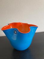 Glazen gegolfde vaas/object  in blauw oranje van Leonardo, Ophalen, Zo goed als nieuw