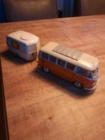 VW T1 schaal 1:18 met caravan, Gebruikt, Auto, Groter dan 1:32, Ophalen