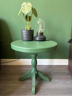 Groen Bijzettafeltje - 50 cm Hoog, Huis en Inrichting, Tafels | Bijzettafels, Minder dan 55 cm, Rond, Zo goed als nieuw, Hout