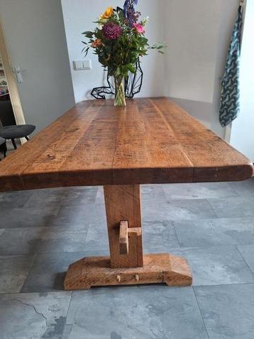 Mooie geleefde kloostertafel massief Eiken 180cm x 80 cm  beschikbaar voor biedingen