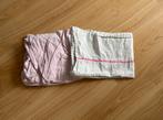 Hoeslaken en laken voor in ledikantje, Ophalen of Verzenden, Gebruikt, Roze, Meisje