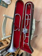 Ventieltrombone gebroeders de Prins, Muziek en Instrumenten, Blaasinstrumenten | Trombones, Gebruikt, Ophalen of Verzenden, Met koffer