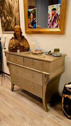 Zilver-gouden kast met 4 laden, Antiek, Gebruikt, Overige materialen, 3 of 4 laden