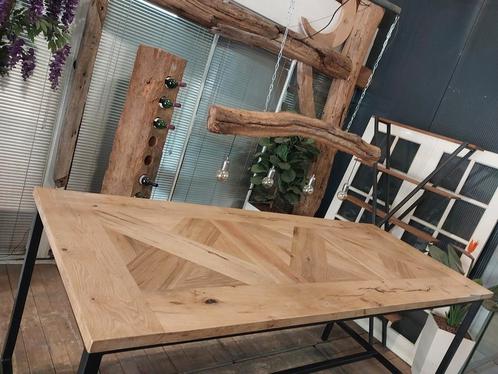 Grote eiken Bartafel met voetensteun, Huis en Inrichting, Tafels | Statafels, Nieuw, Ophalen of Verzenden