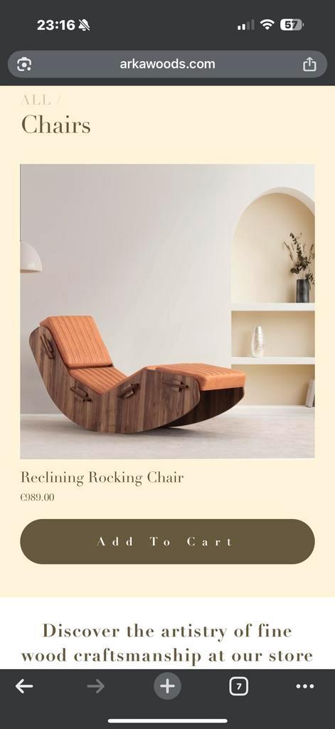 Reclining Rocking Chair (schommelstoel), Huis en Inrichting, Banken | Sofa's en Chaises Longues, Zo goed als nieuw, Eenpersoons