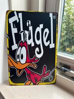 Vierkant vintage reclamebord van Flugel 20x30, Verzamelen, Ophalen of Verzenden, Zo goed als nieuw, Reclamebord