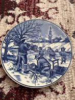 Delfts Blauw Wandbord Royal Handwerk Winterlandschap, Antiek en Kunst, Ophalen of Verzenden