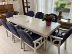 Eetkamerstoelen. 8 stuks, Huis en Inrichting, Stoelen, Ophalen, Hout, Blauw, Zo goed als nieuw