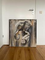 Mooi schilderij op canvas olifant 80x80, Ophalen