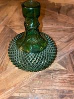 Empoli karaf , Groene glazen vaas met ruitpatroon, Antiek en Kunst, Ophalen of Verzenden