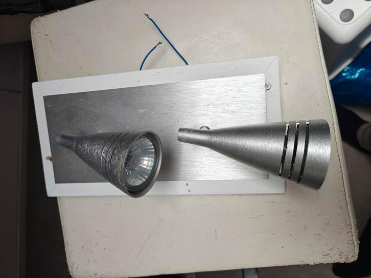 Setje design plafondspots / wandspots, enkel en dubbel, Huis en Inrichting, Lampen | Spots, Gebruikt, Plafondspot of Wandspot