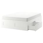 IKEA Brimnes bed 160 x 200, Huis en Inrichting, Slaapkamer | Bedden, Ophalen, Gebruikt, Wit, Tweepersoons
