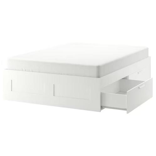 IKEA Brimnes bed 160 x 200, Huis en Inrichting, Slaapkamer | Bedden, Gebruikt, Tweepersoons, 160 cm, 200 cm, Hout, Wit, Ophalen