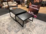 Salontafel set 2-delig Zwart mango direct/Leverbaar E-7281, Huis en Inrichting, Tafels | Salontafels, Ophalen, 50 tot 100 cm, Vierkant